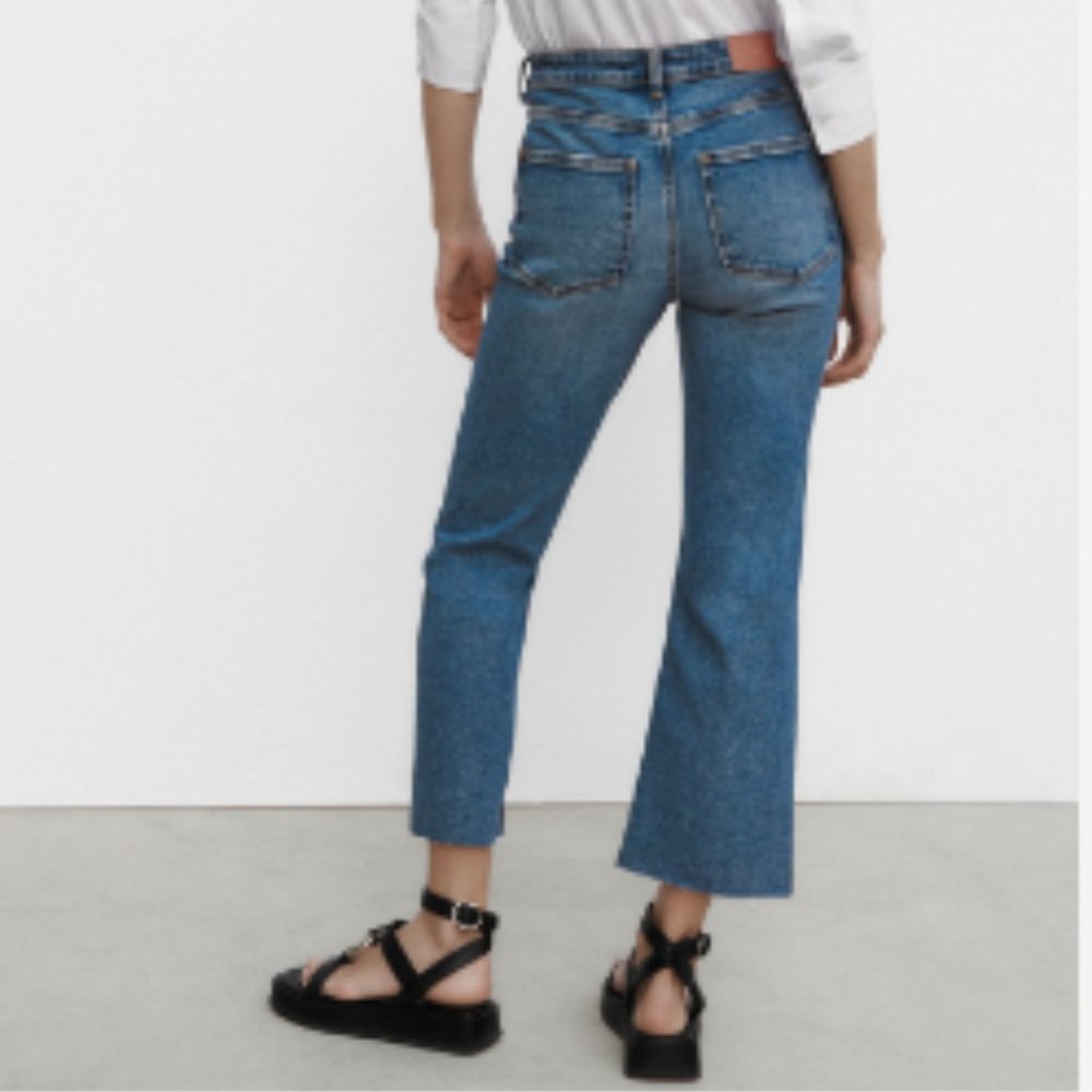 Zara Mini Flare Jeans with Button Fly